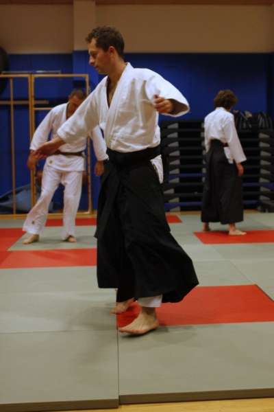 Vadba aikida v športnem domu v Sevnici