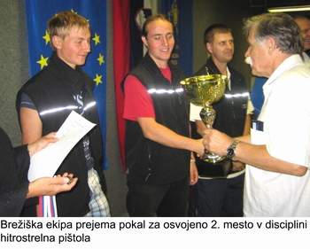 Brežičani s hitrostrelno pištolo podprvaki Slovenje